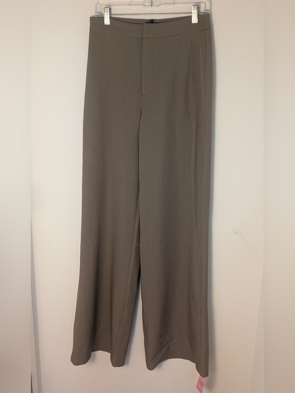 Pretty Little Thing Tall Mushroom Mid Rise Tailored Wide Leg Trousers Sz 4 T New - Picture 4 of 14